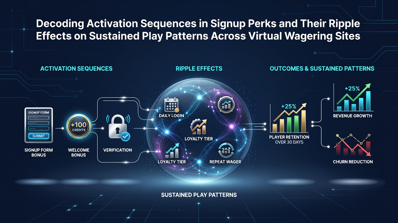 Diagram illustrating activation sequences for signup perks in virtual wagering platforms