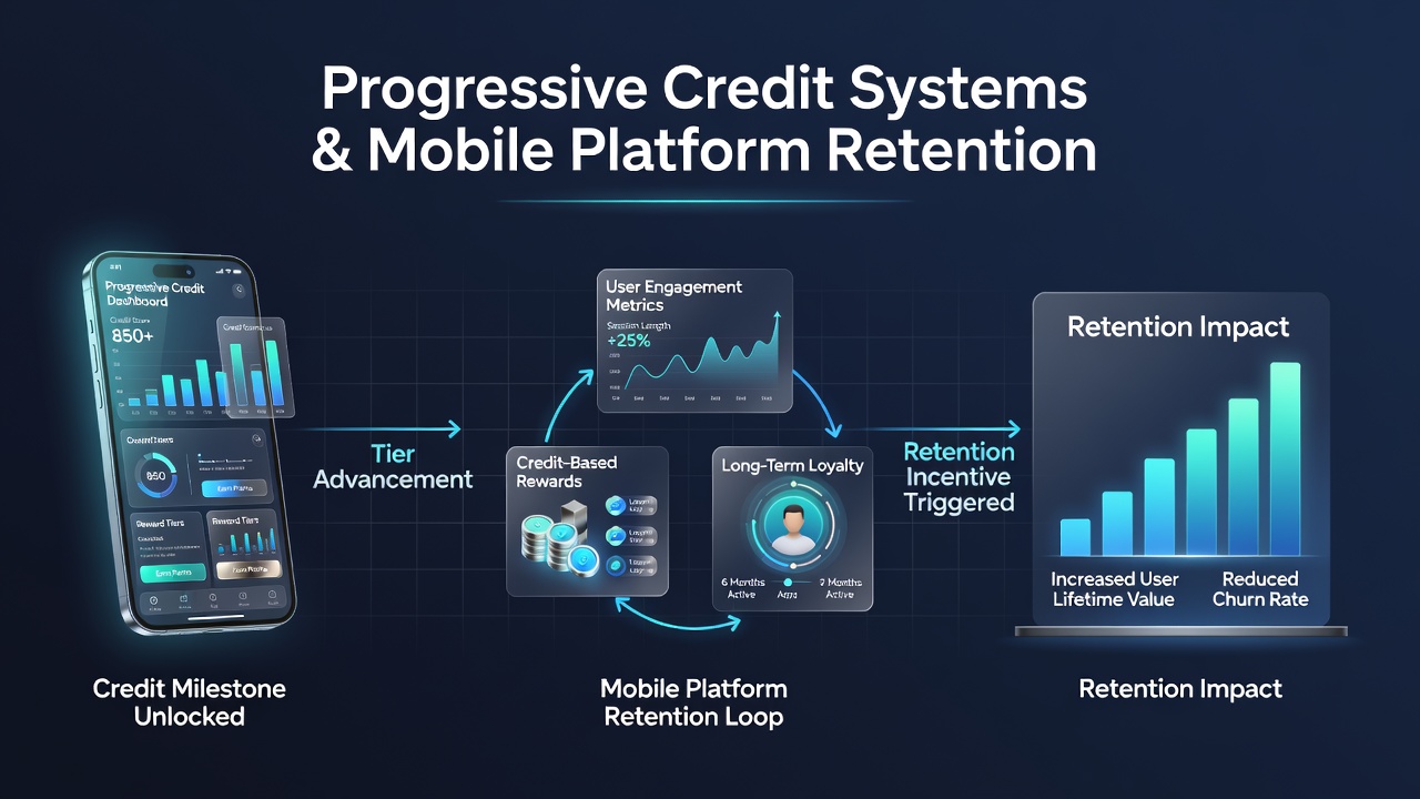 Mobile device displaying tiered loyalty dashboard with credit balance and upcoming reward milestones