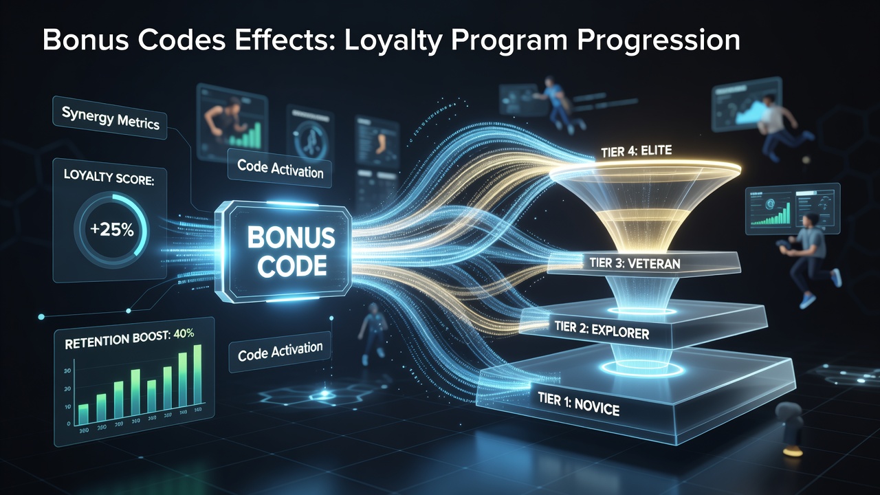Illustration showing bonus codes integrating with loyalty point systems in virtual casino interfaces