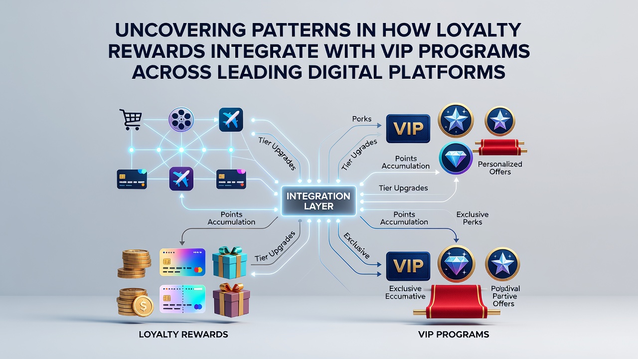 Digital dashboard showing loyalty points flowing into VIP tier upgrades on a gaming platform interface